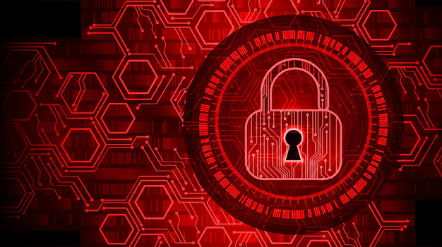 a red lock for information in cybersecurity