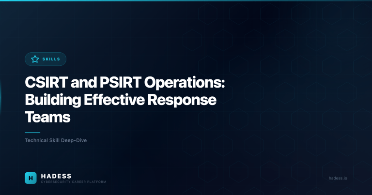 CSIRT and PSIRT Operations: Building Effective Response Teams