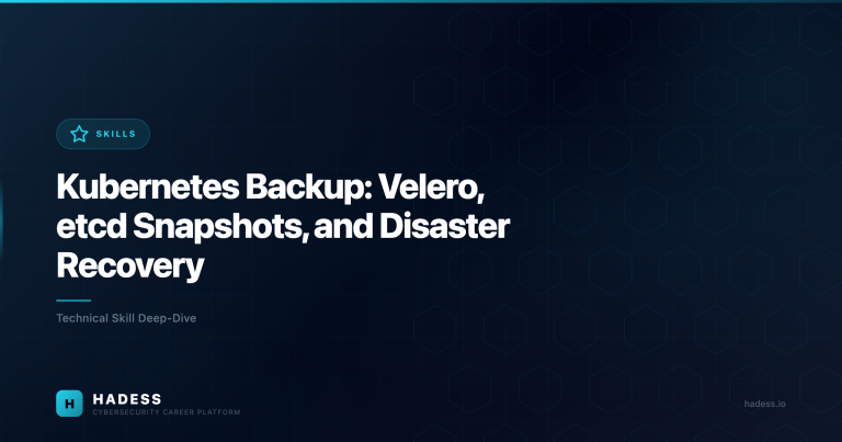 Kubernetes Backup: Velero, etcd Snapshots, and Disaster Recovery