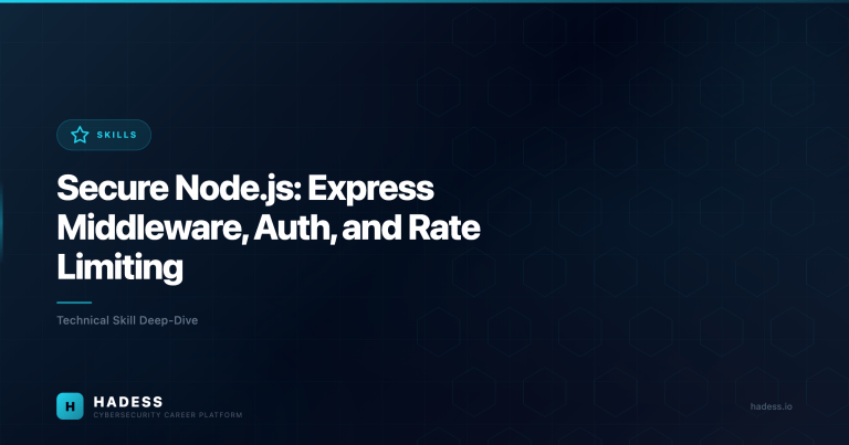 Secure Node.js: Express Middleware, Auth, and Rate Limiting